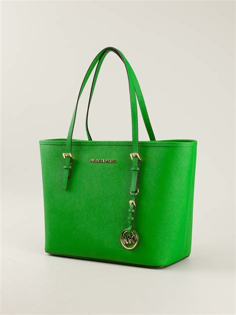 michael kors black and green bag|Michael Kors green tote bag.